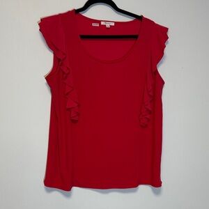 Pink Ruffle Sleeve Women's Top